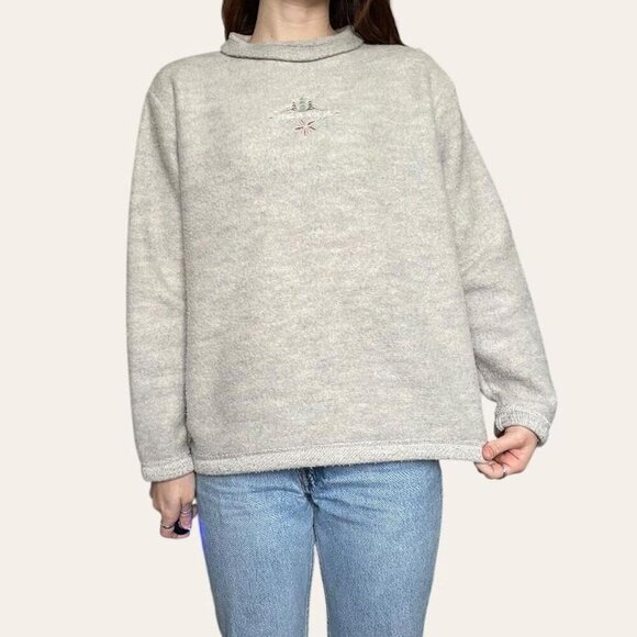 2000s vintage soft fleece embroidered Alaska pullover Medium - Picture 2 of 7